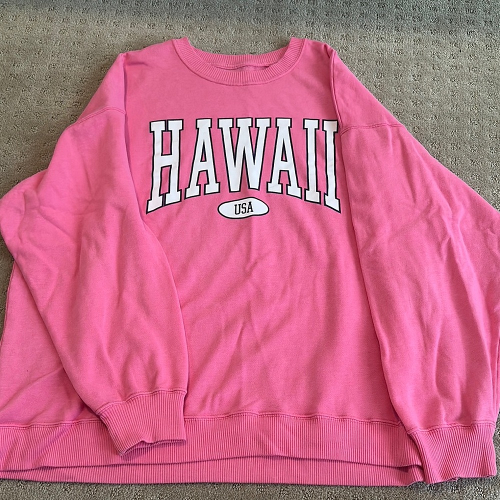 Pink Hawaii USA Oversized Sweatshirt